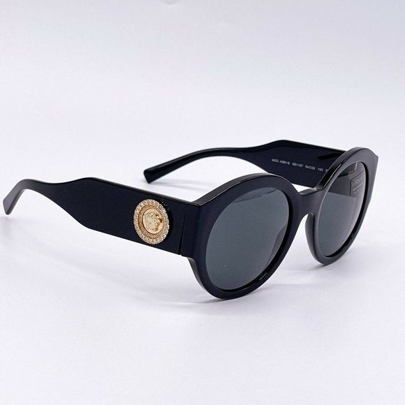 New Versace Women's Black Acetate Sunglasses - Picture 5 of 8